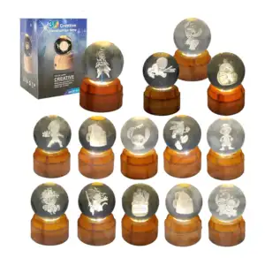 Lámpara decorativa chica 3d de 8cm en forma de esfera con base led, v…