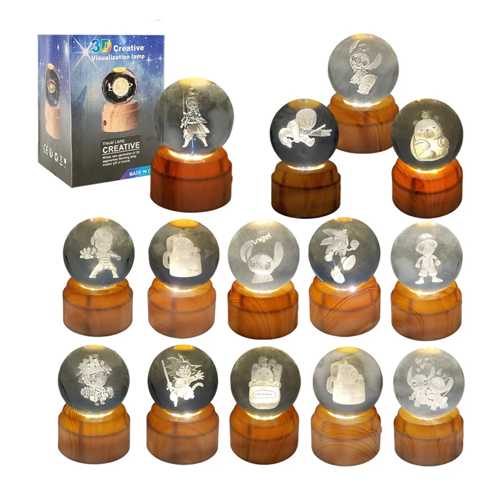 Lámpara decorativa chica 3d de 8cm en forma de esfera con base led, v…
