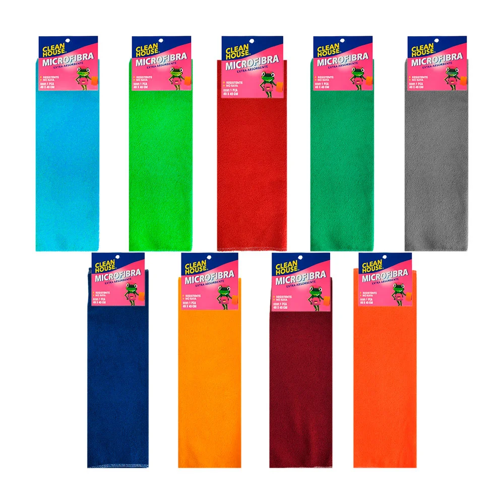 Toalla clean house de microfibra suave, 40x40cm, variedad de colores