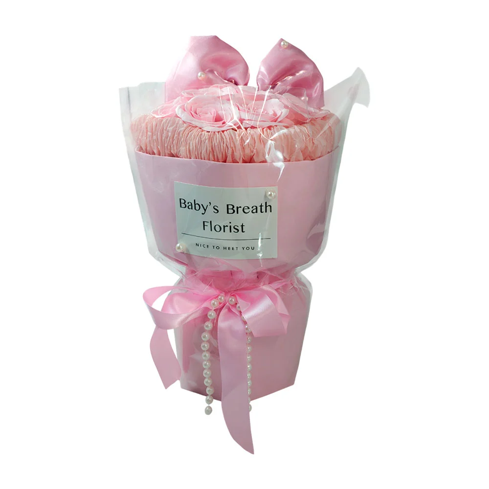 Adorno decorativo en forma de copa, 13 rosas, perlas y moño decorativ…