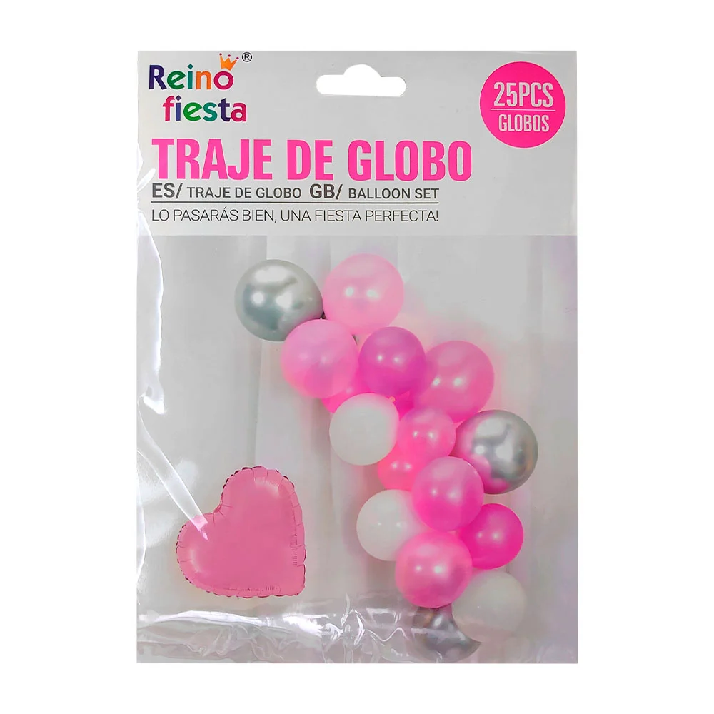 Paquete decorativo con 25 diversos globos de látex + 1 corazón de hel…