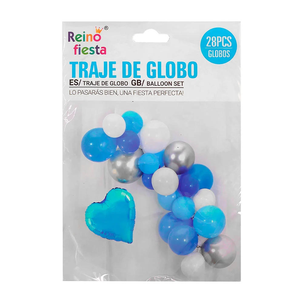 Paquete decorativo con 28 globos de látex, metálicos, lisos y 1 coraz…