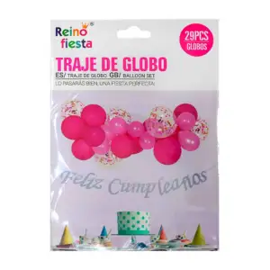 Set decorativo para fiesta con 29 piezas de globos + frase felíz cump…