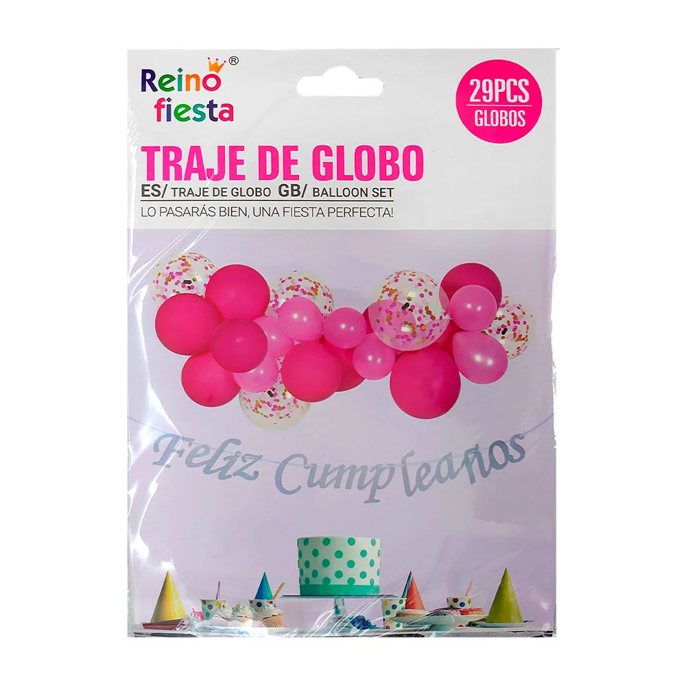 Set decorativo para fiesta con 29 piezas de globos + frase felíz cump…