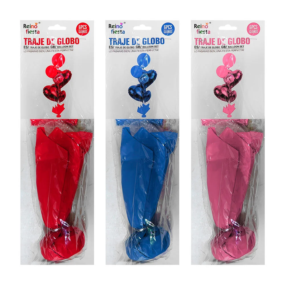 Paquete de 6 globos, metálicos, helio o confeti + portaglobos y contr…