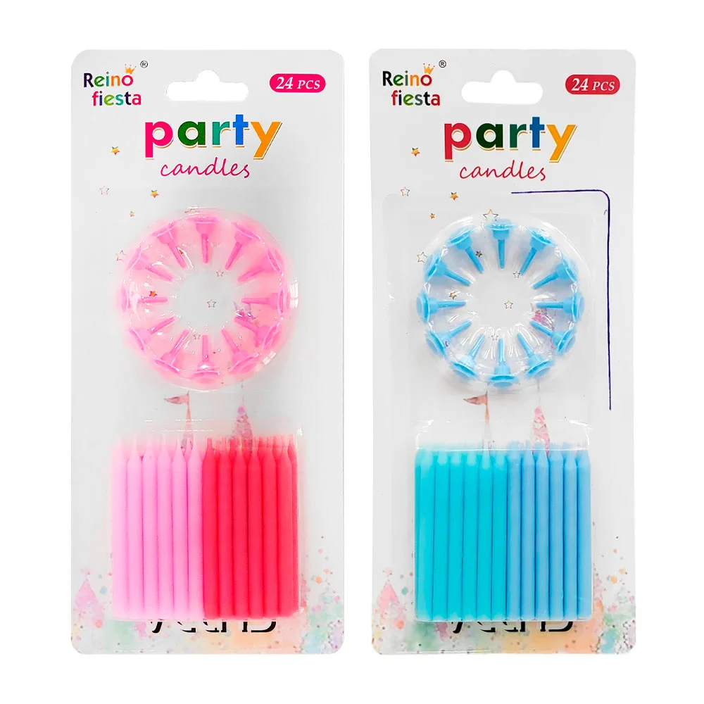 Blíster de 24 mini velas con 12 bases para el pastel / party candles …