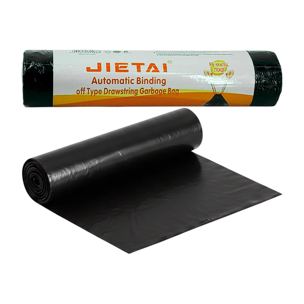 Rollo con 10 bolsas plásticas negras para la basura, 75x90cm / 61589