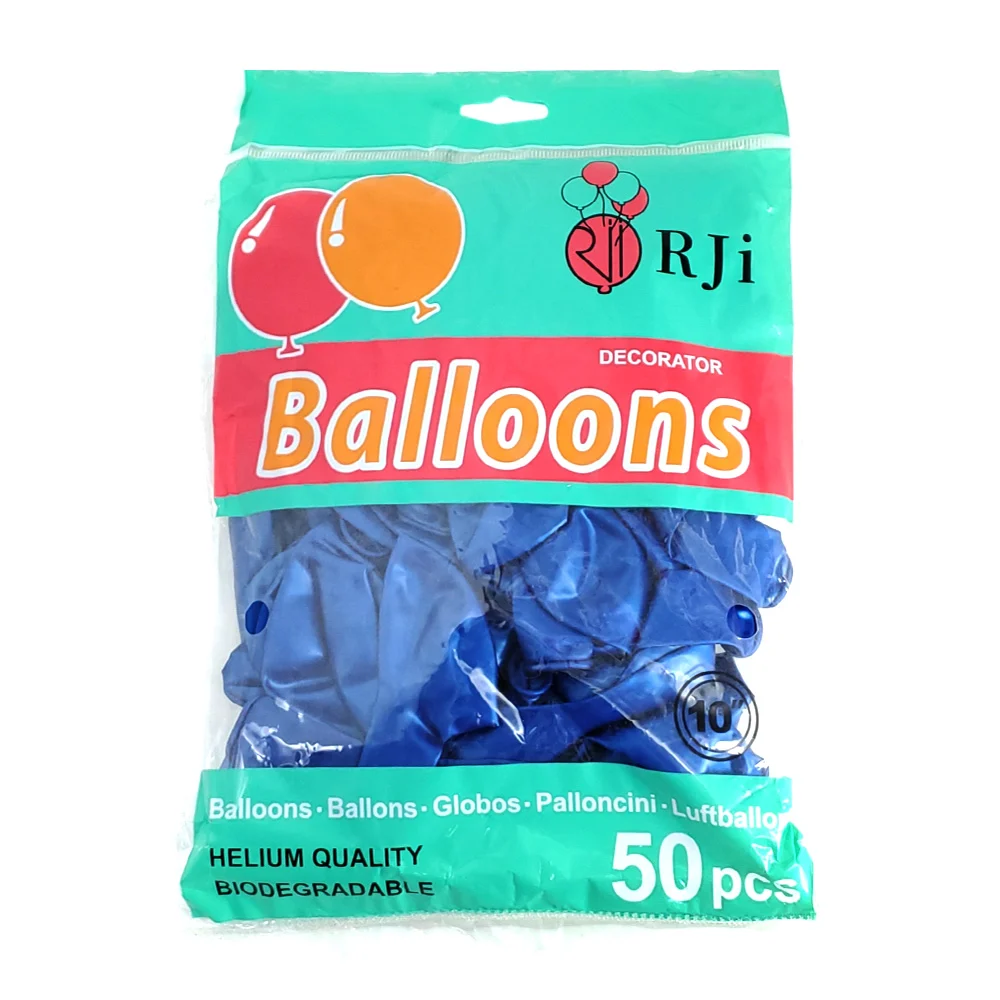 Paquete con 50 globos de látex rji de 10 pulgadas en color azul rey /…
