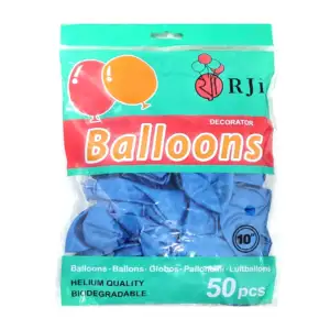 Paquete con 50 globos de látex rji de 10 pulgadas en color azul perla…