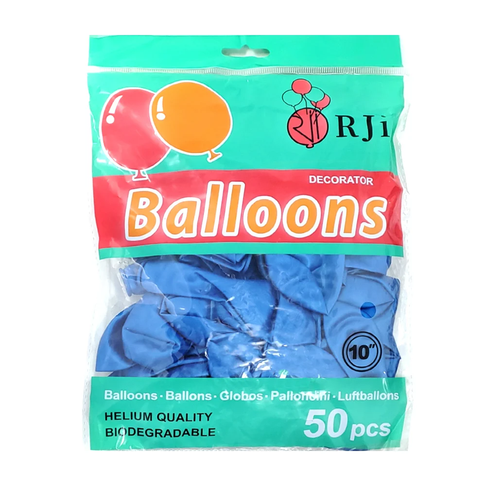 Paquete con 50 globos de látex rji de 10 pulgadas en color azul perla…