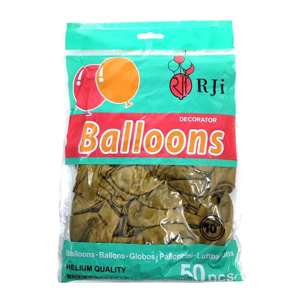 Paquete con 50 globos de látex rji de 10 pulgadas en color dorado / 6…