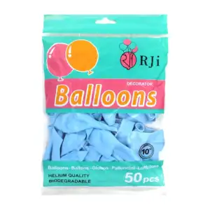 Paquete con 50 globos de látex rji de 10 pulgadas en color azul cielo…