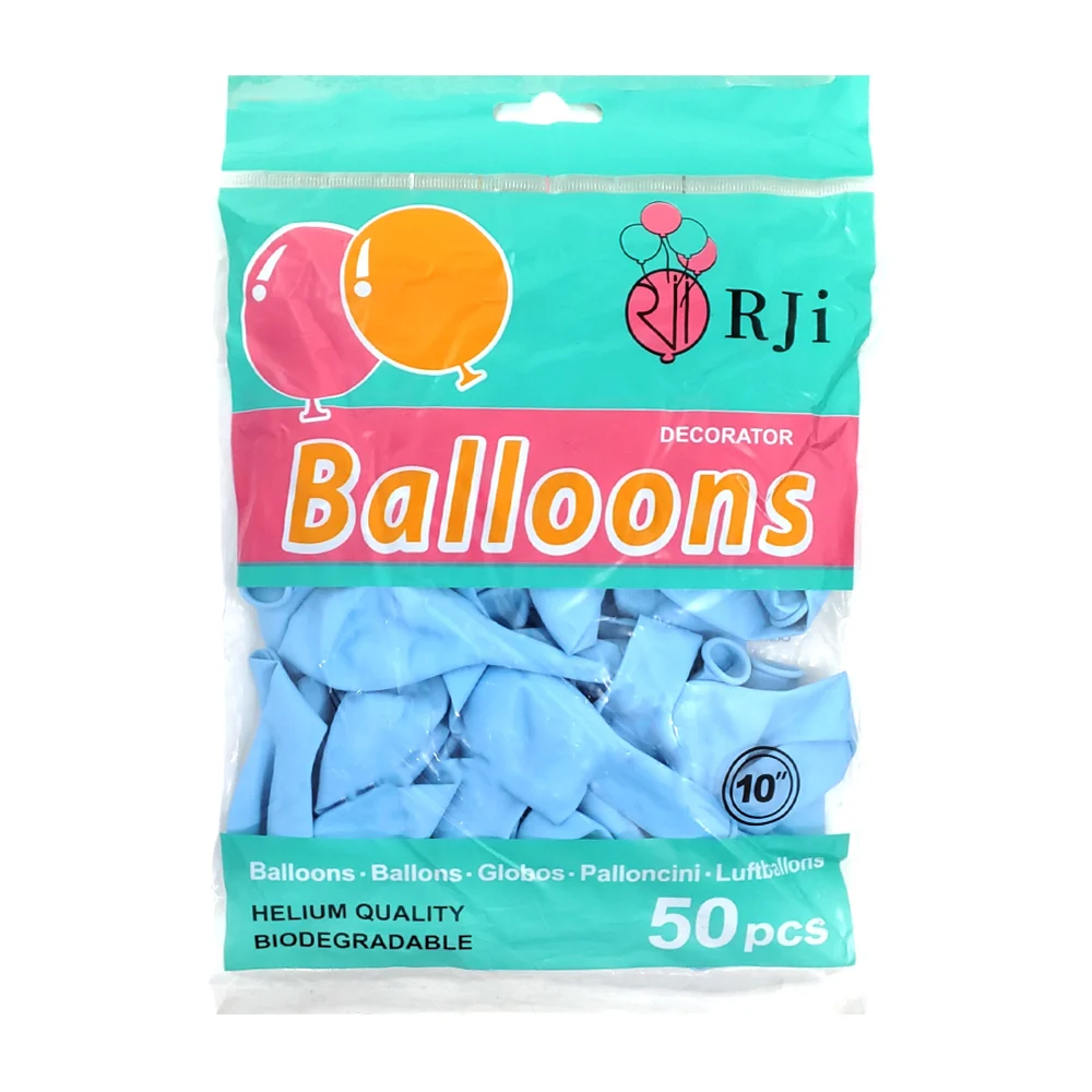 Paquete con 50 globos de látex rji de 10 pulgadas en color azul cielo…