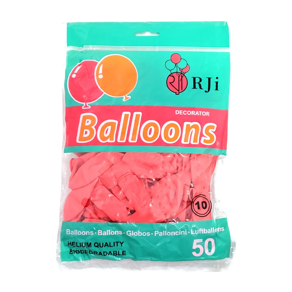 Paquete con 50 globos de látex rji de 10 pulgadas en color salmón / 6…