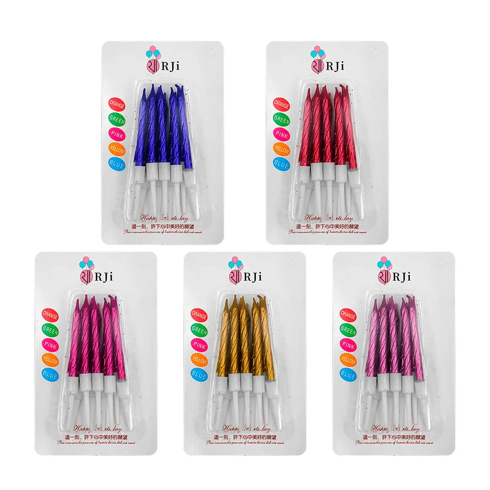 Blíster con 10 velas rji para cumpleaños, 7cm, variedad de colores / …