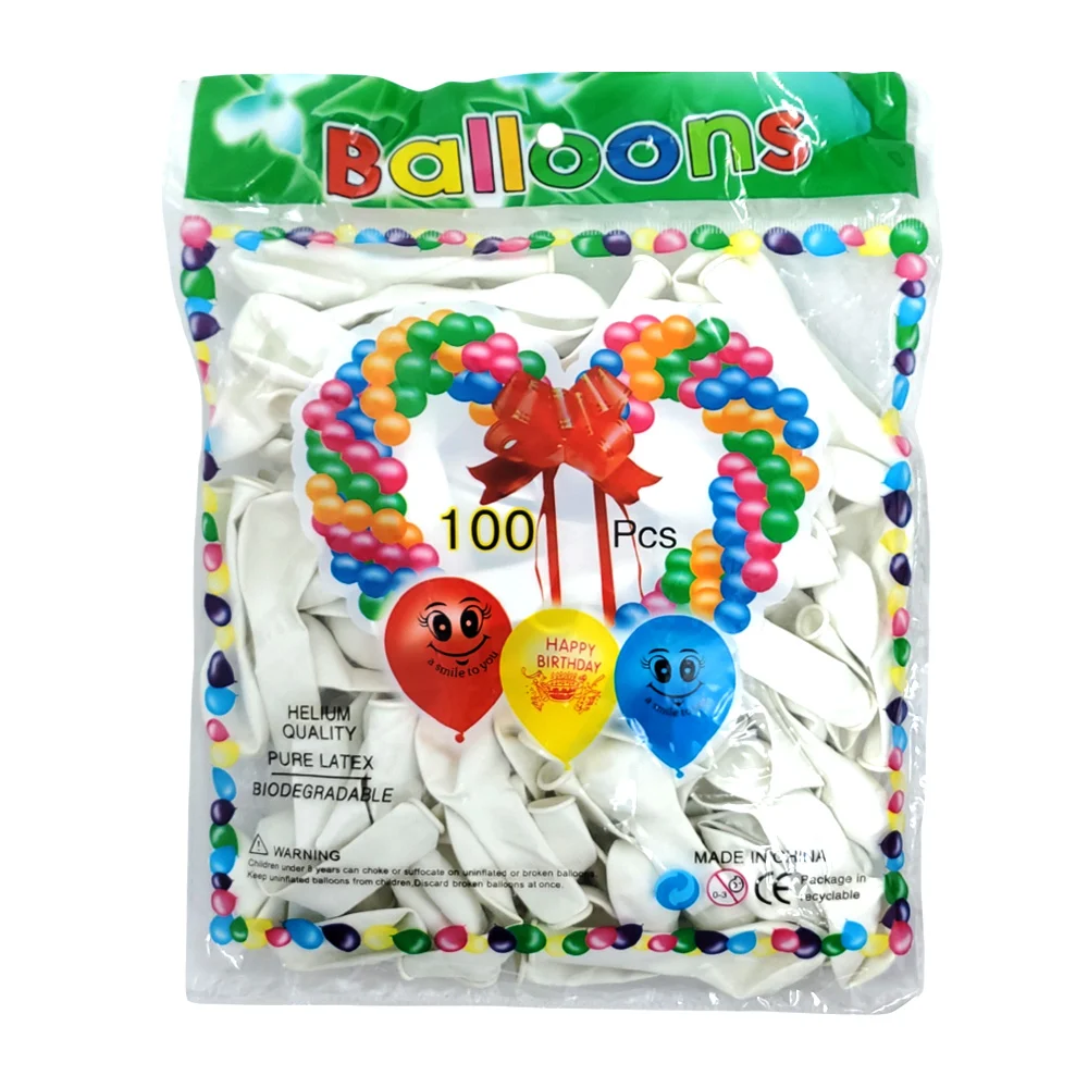 Paquete con 100 globos de látex de 5 pulgadas en color blanco / 66232…
