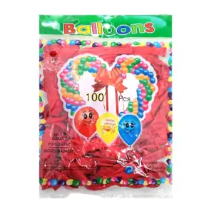 Paquete con 100 globos de látex de 5 pulgadas en color rojo / balloon…