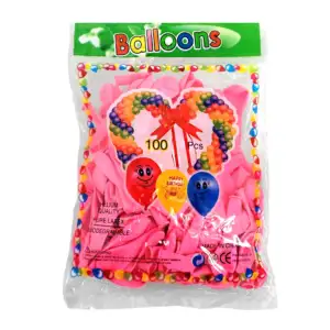 Paquete con 100 globos de látex de 5 pulgadas en color rosa / 662329-9
