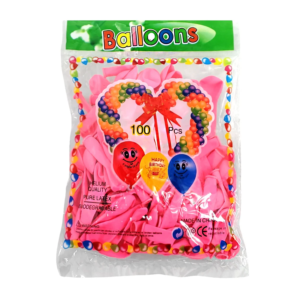 Paquete con 100 globos de látex de 5 pulgadas en color rosa / 662329-9