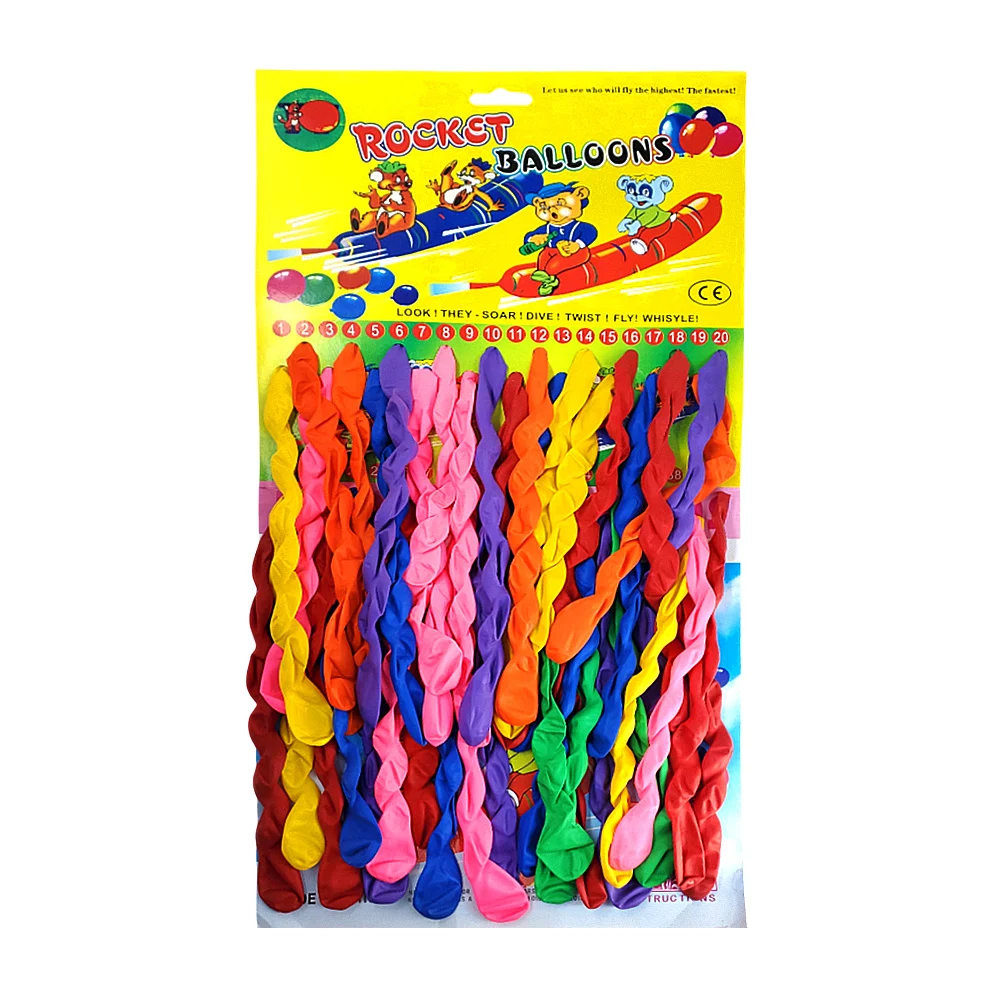 Paquete con 40 globos salchicha-gusano ondulados de colores / rocket …