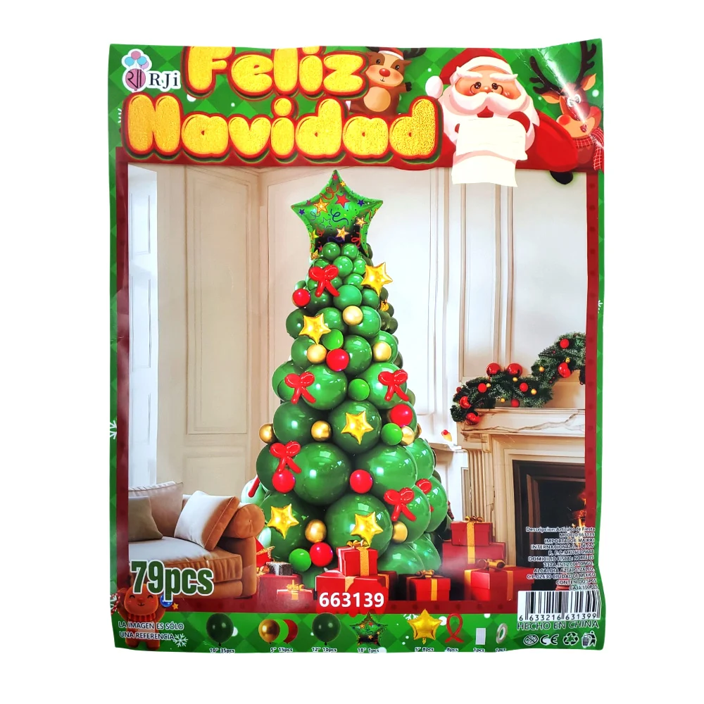 Set decorativo de globos navideño con 79pcs para armar árbol-pino de …