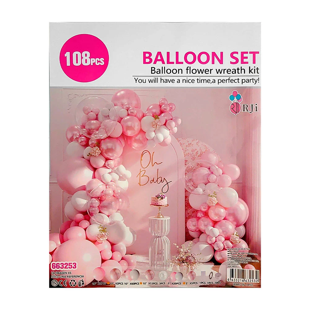 Kit decorativo para fiesta de bebé - niña con 108pcs, varios accesori…
