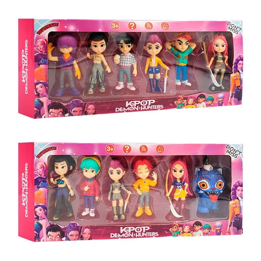 Paquete con 6 figuras coleccionables kpop demon hunters, 10cm