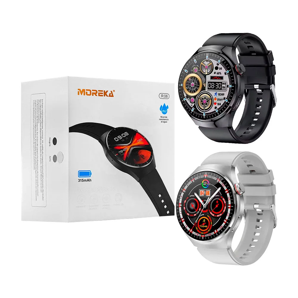 Reloj inteligente moreka, redondo, resistente al agua, 315mah, varied…