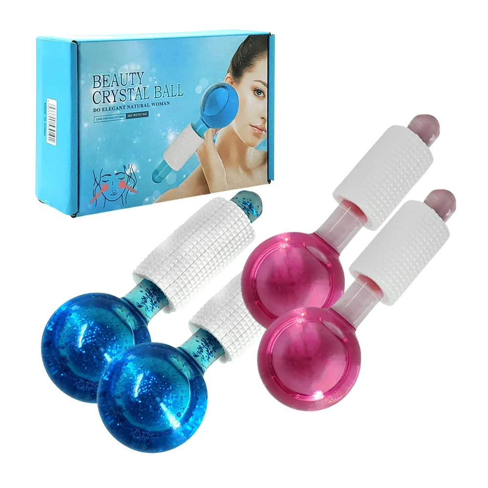 Caja con 2 bolas de cristal beauty crystal ball para masaje facial / …