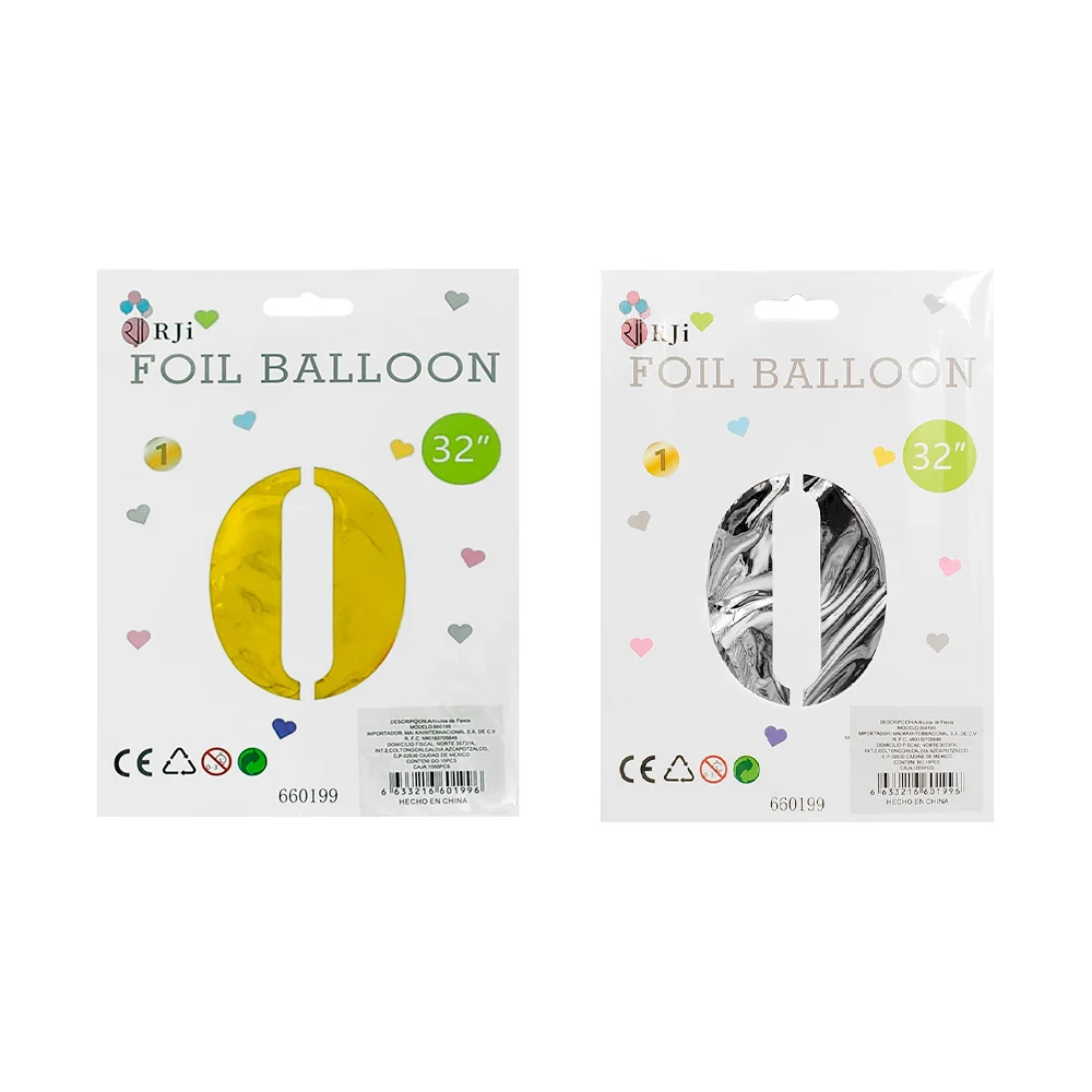1pza Globo metálico de 32 pulgadas en forma de número, dorado o plata…