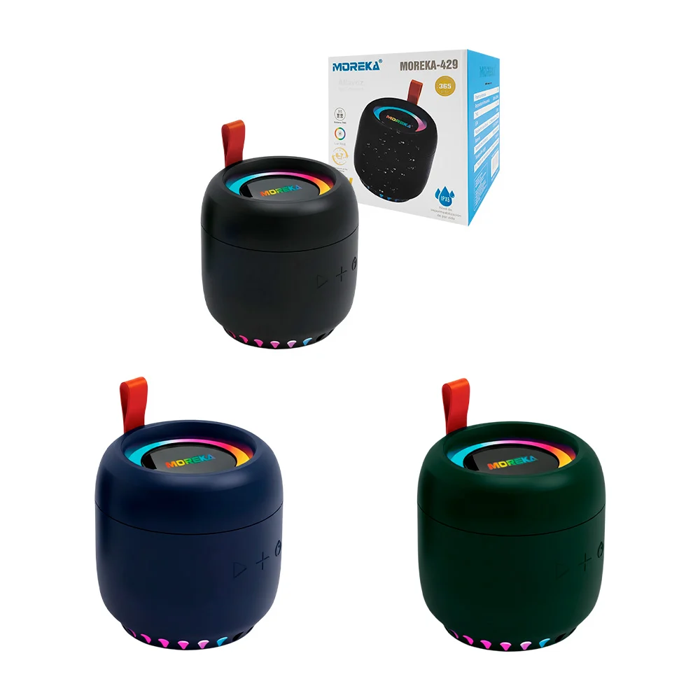 Bocina inalámbrica moreka, 5w de potencia, luz rgb, sistema tws, vari…