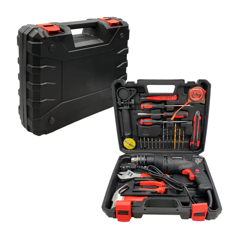 Estuche con taladro eléctrico puntas intercambiables + múltiples herr…