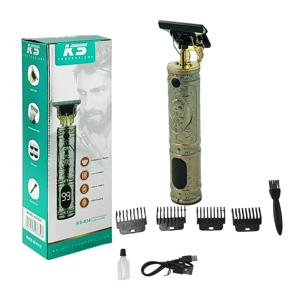 Máquina trimmer profesional, metálica vintage, inalámbrica + accesori…