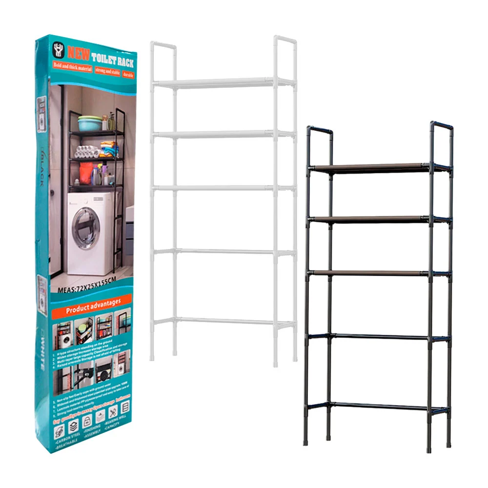 Estante organizador multifuncional de lavandería con 3 niveles, 72x25…