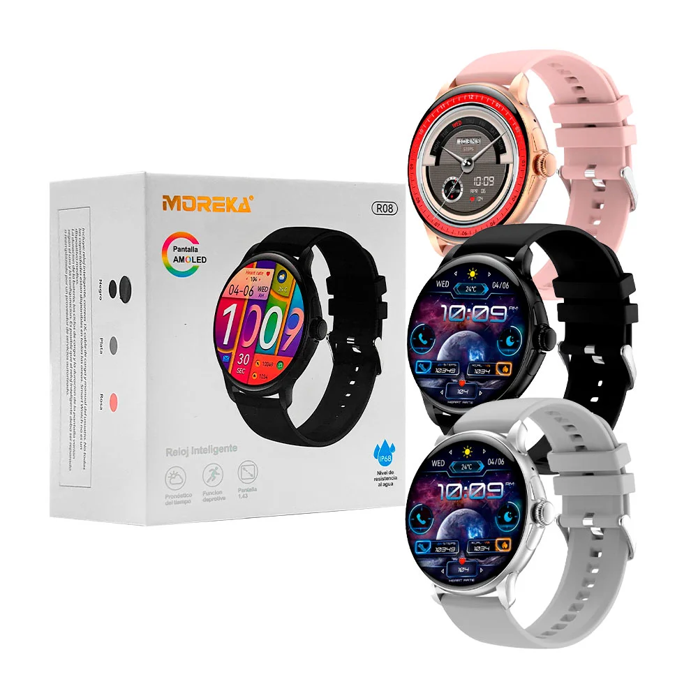 Reloj inteligente moreka, resistente al agua, pantalla amoled 1.43 pu…