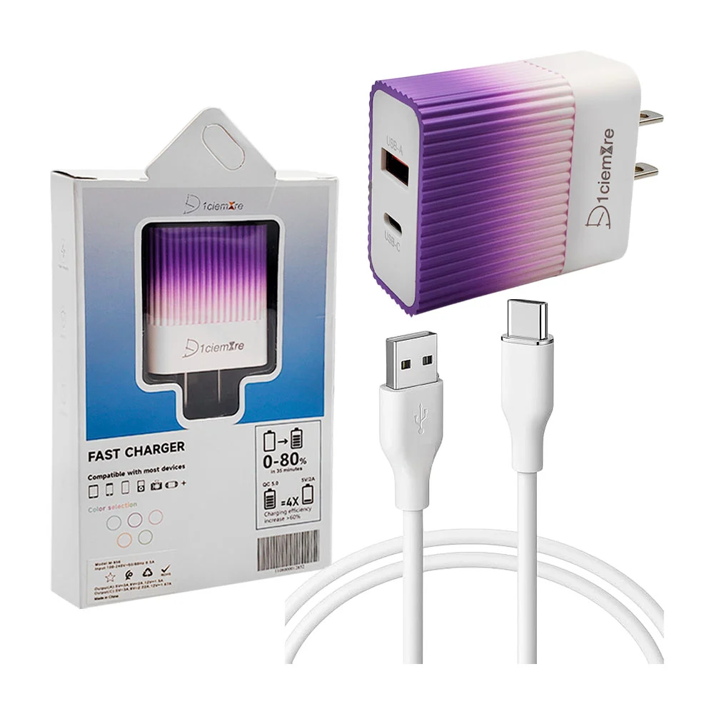 Combo cargador de 38w usb a tipo-c, cubo usb y usb-c, variedad de col…