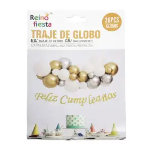 Set decorativo para fiesta con 36 piezas de globos + frase felíz cump…