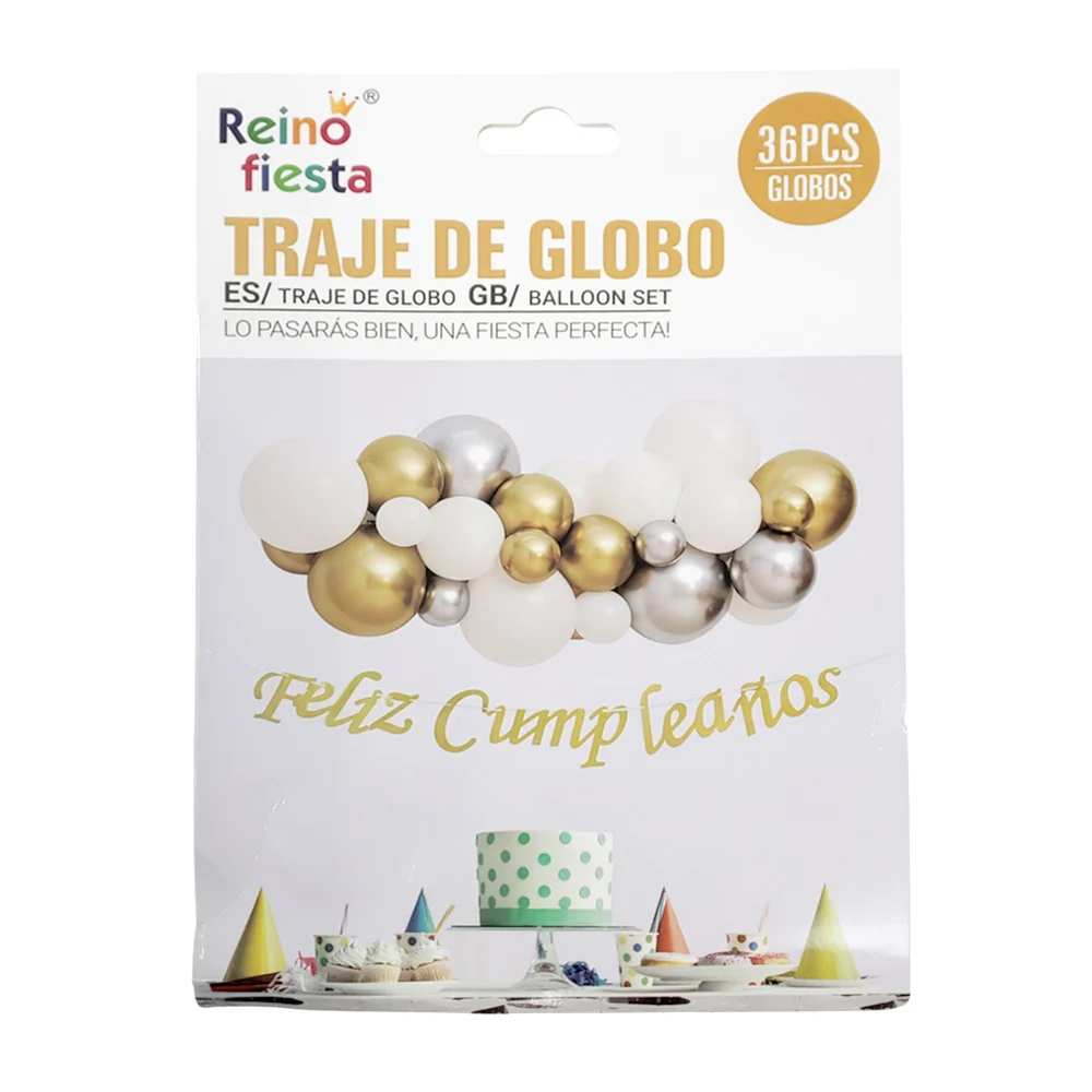 Set decorativo para fiesta con 36 piezas de globos + frase felíz cump…