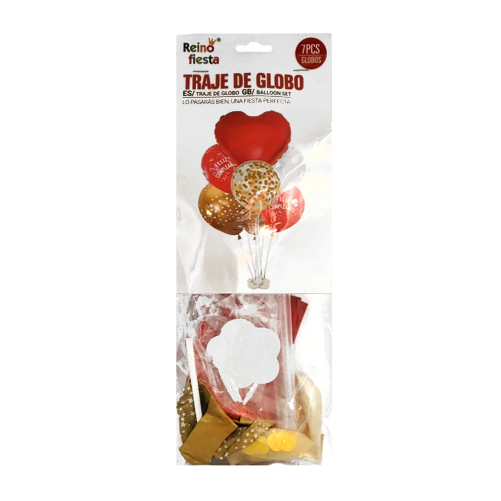Paquete de 7 globos, con diferentes estampados + base de flor y porta…