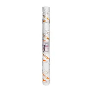 Rollo de papel tapiz autoadhesivo con estampado tipo marmol blanco, 1…