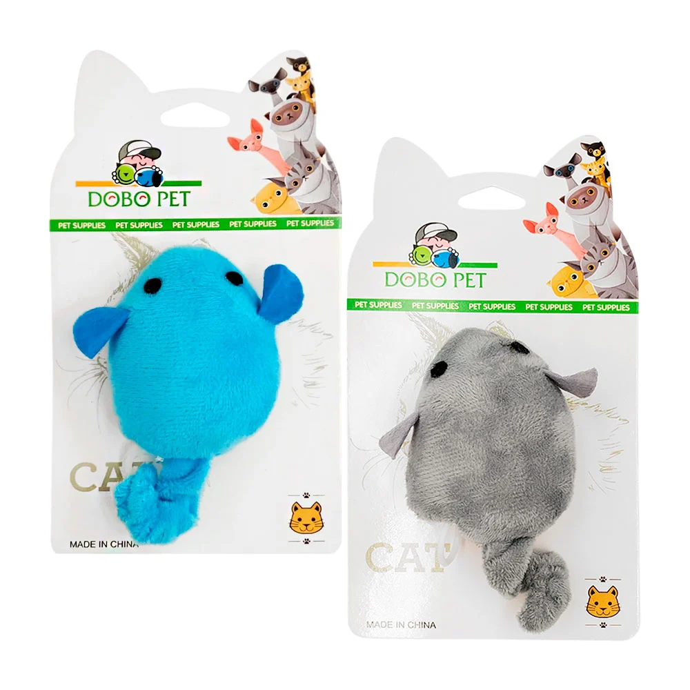 Juguete para mascotas, ratón afelpado con cuerda, variedad de colores
