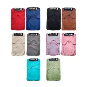 Set de tapete y fundas afelpadas para el inodoro, varios colores / fl…