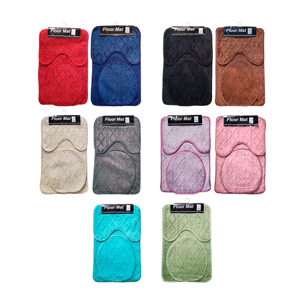 Set de tapete y fundas afelpadas para el inodoro, varios colores / fl…