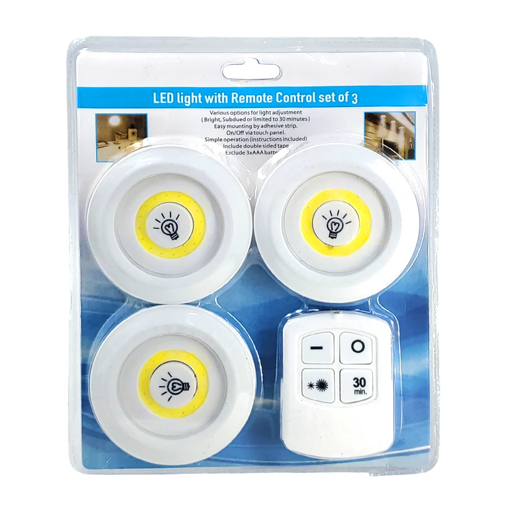 Blíster con 3 lámparas inteligentes circulares inalámbricas a control…