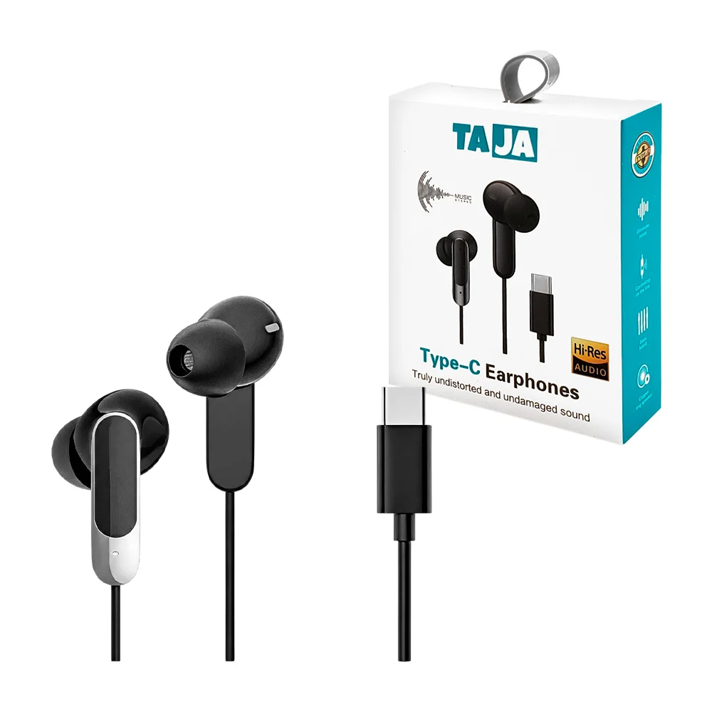 Audífonos taja alámbricos tipo c, sonido estéreo, con almohadillas, v…