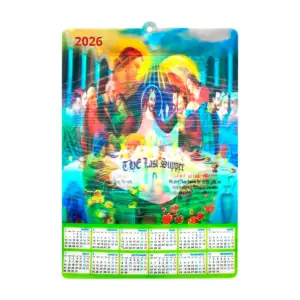 1pza Calendario 2026 con estampado religioso y efecto lenticular, 22.…