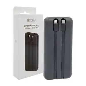 Power bank de 10000mah, carga rápida de 22.5w con 2 cables de carga y…