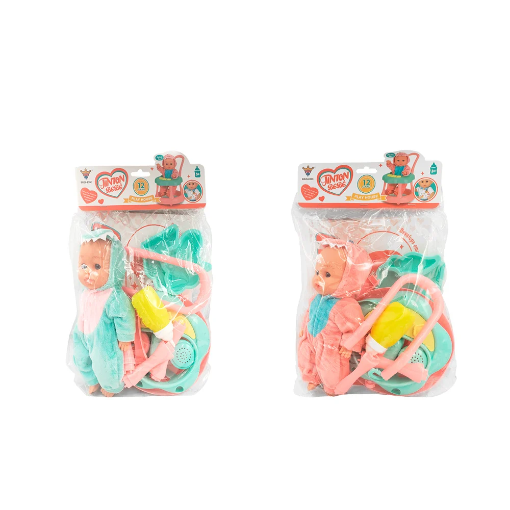 Muñeco bebé con tipo andadera, pijama kawaii + accesorios, variedad d…