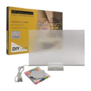 Pizarrón de acrilico rectangular con lámpara led + 7 plumones y base,…