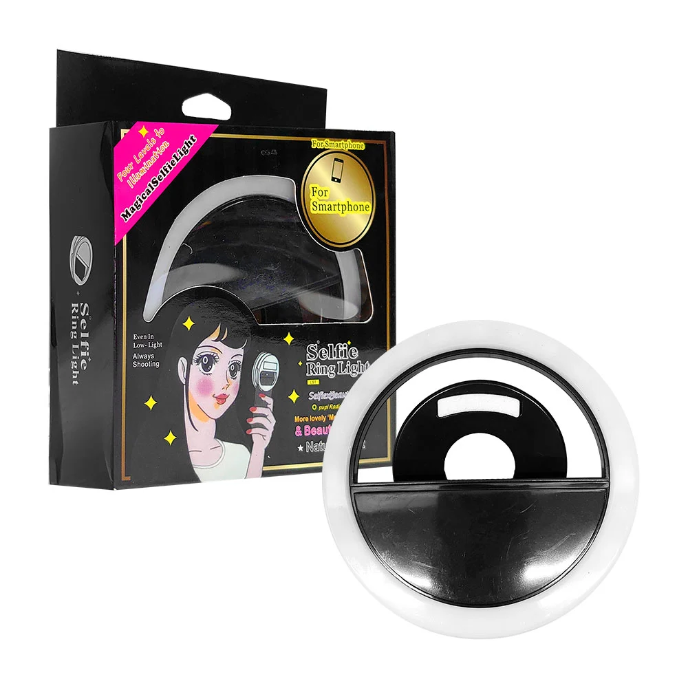 Aro de luz led recargable con clip para celular, variedad de colores …